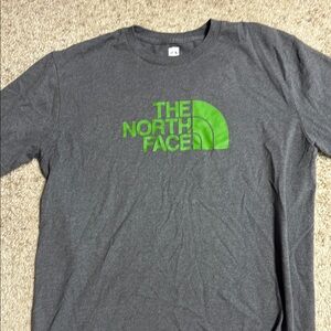 The North Face Gray and Green Long Sleeve Tee